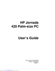 Hp Jornada 420 User Manual