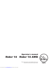 Husqvarna Rider 18 AWD Operator's Manual