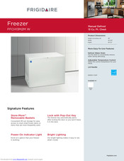 Frigidaire FFCH13M2MW Specifications