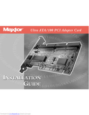 Maxtor Ultra ATA/100 Installation Manual