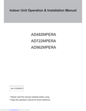 Haier AD722MPERA Operation & Installation Manual