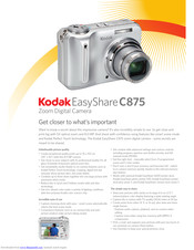 Kodak C875 - EasyShare 8MP Digital Camera Specifications