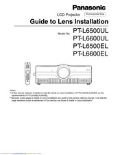 Panasonic PT-L6500EL Installation Manual