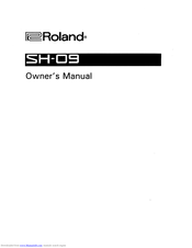 Roland SH-09 Owner's Manual