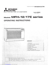 Mitsubishi Electric MFH-12 Series Operating Instructions Manual