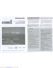 Panasonic CQ-RX460W Operating Instructions Manual