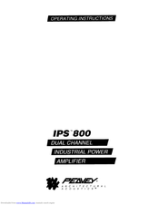 Peavey IPS 800 Operating Instructions Manual