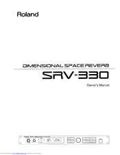 Roland Dimensional Space Reverb SRV-330 Owner's Manual
