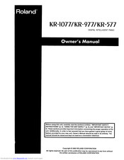 Roland KR-977 Owner's Manual