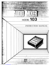 Roland 103 Instruction Manual