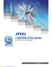 MSI H67MS-E33 series User Manual
