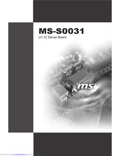 MSI MS-S0031 User Manual