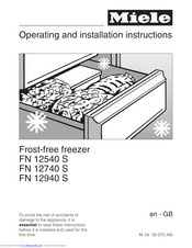 Miele FN 12940 S Operating And Installation Instructions