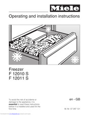 Miele F 12010 S Operating And Installation Instructions