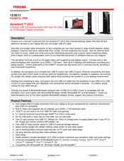 Toshiba dynadock U3.0 PA3927U-1PRP Specifications