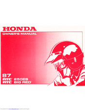 Honda 1987 ATC BIG RED Owner's Manual