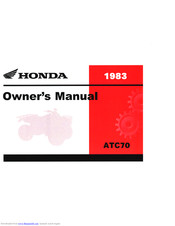 Honda ATC70 1983 Owner's Manual