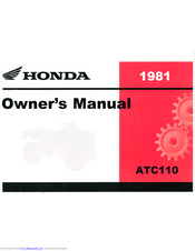 Honda ATC110 1981 Owner's Manual