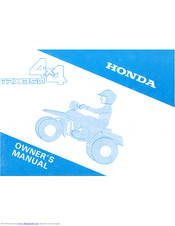 Honda TRX 350 Owner's Manual