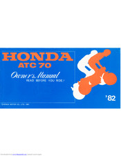Honda ATC70 1982 Ower's Manual