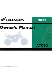 Honda ATC70 1973 Owner's Manual