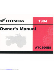 Honda 1984 ATC Big Red Owner's Manual