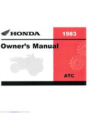 Honda 1983 ATC Big Red Owner's Manual