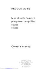 Redgum RGM300 Owner's Manual