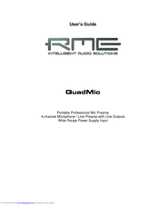 RME Audio QuadMic User Manual