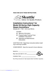 Skuttle 60-2, F60-2 Installation Instructions Manual