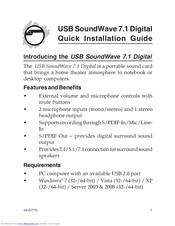 SIIG USB SoundWave 7.1 Pro Quick Installation Manual