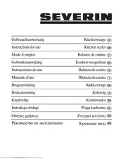 Severin Kitchen scales Instructions For Use Manual