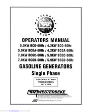 Westerbeke 5.0KW BCG-60Hz Operator's Manual