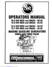 Westerbeke 22.5KW SBEGA-60Hz Operator's Manual