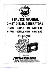 Westerbeke 7.6kw-60Hz EDT Service Manual