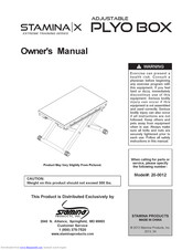 Stamina STAMIN X Adjustable Plyo Box Owner's Manual