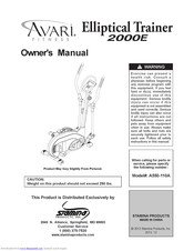 Stamina AVARI 2000E Elliptical Trainer Owner's Manual