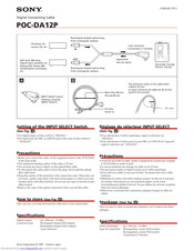 Sony POC-DA12P Quick Manual