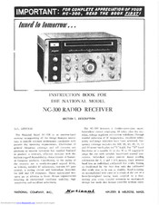 National Radio NC-300 Quick Manual