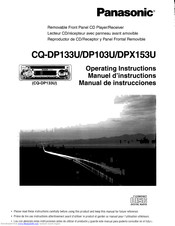 Panasonic CQ-DP103U Operating Instructions Manual
