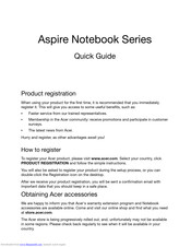 Acer Aspire Notebook Series Quick Manual