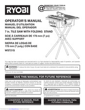 Ryobi WS721S Operator's Manual