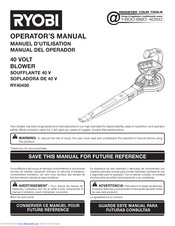 Ryobi RY40400 Operator's Manual