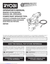 Ryobi SSP200 Operator's Manual