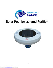 Remington Solar Solar Pool Ionizer and Purifier Operating Instructions Manual