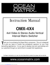 Ocean matrix OMX-4X4 Instruction Manual