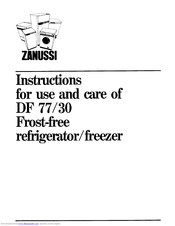 Zanussi DF 77/30 Instructions For Use And Care Manual