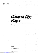 Sony CDP-X707ES Operating Instructions Manual
