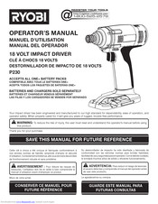 Ryobi P230 Operator's Manual