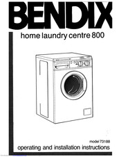 Tricity Bendix 73188 Operating And Installation Instructions